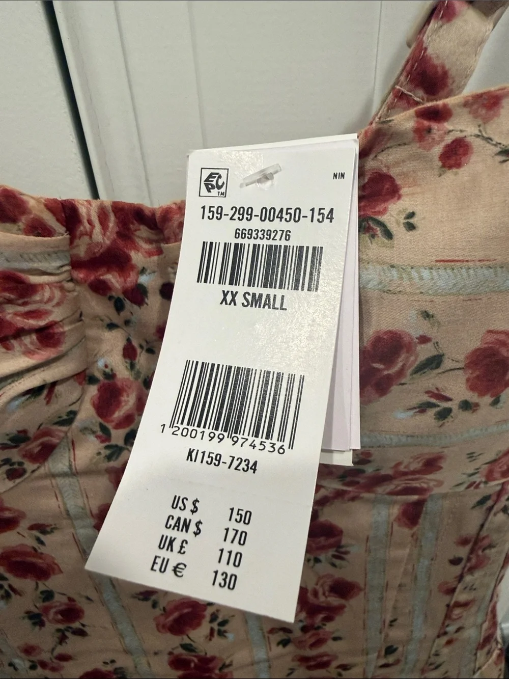 Abercrombie & Fitch Beige Maxi Dress with Rose Print